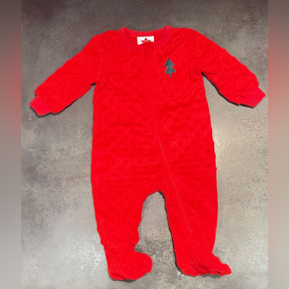 Superstar Baby Red One Piece with Embroidered Tree Design